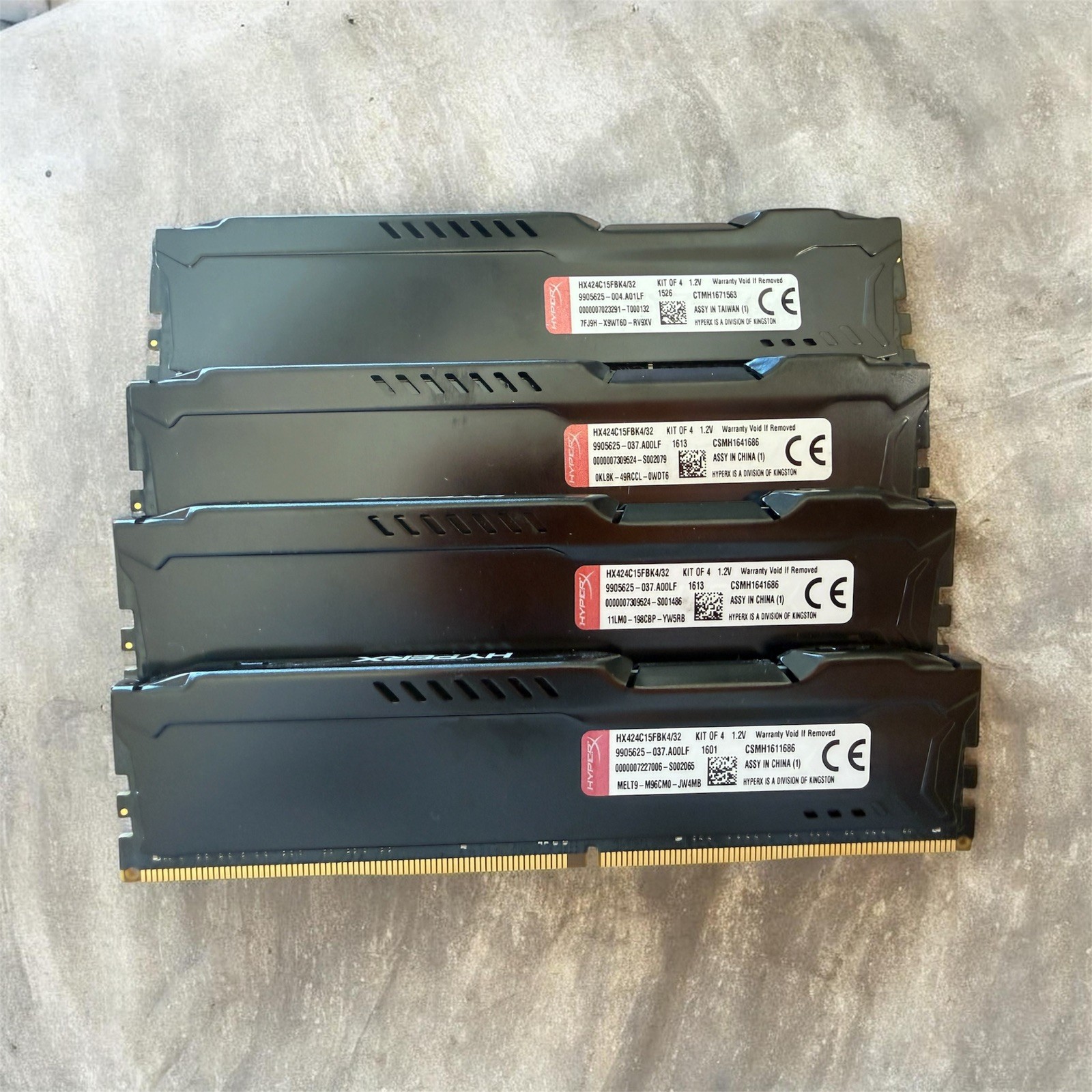 Kingston Hyper X FURY Black 32GB Kit (4x8GB) 2400MHz DDR4 DIMM HX424C15FB2K4/32