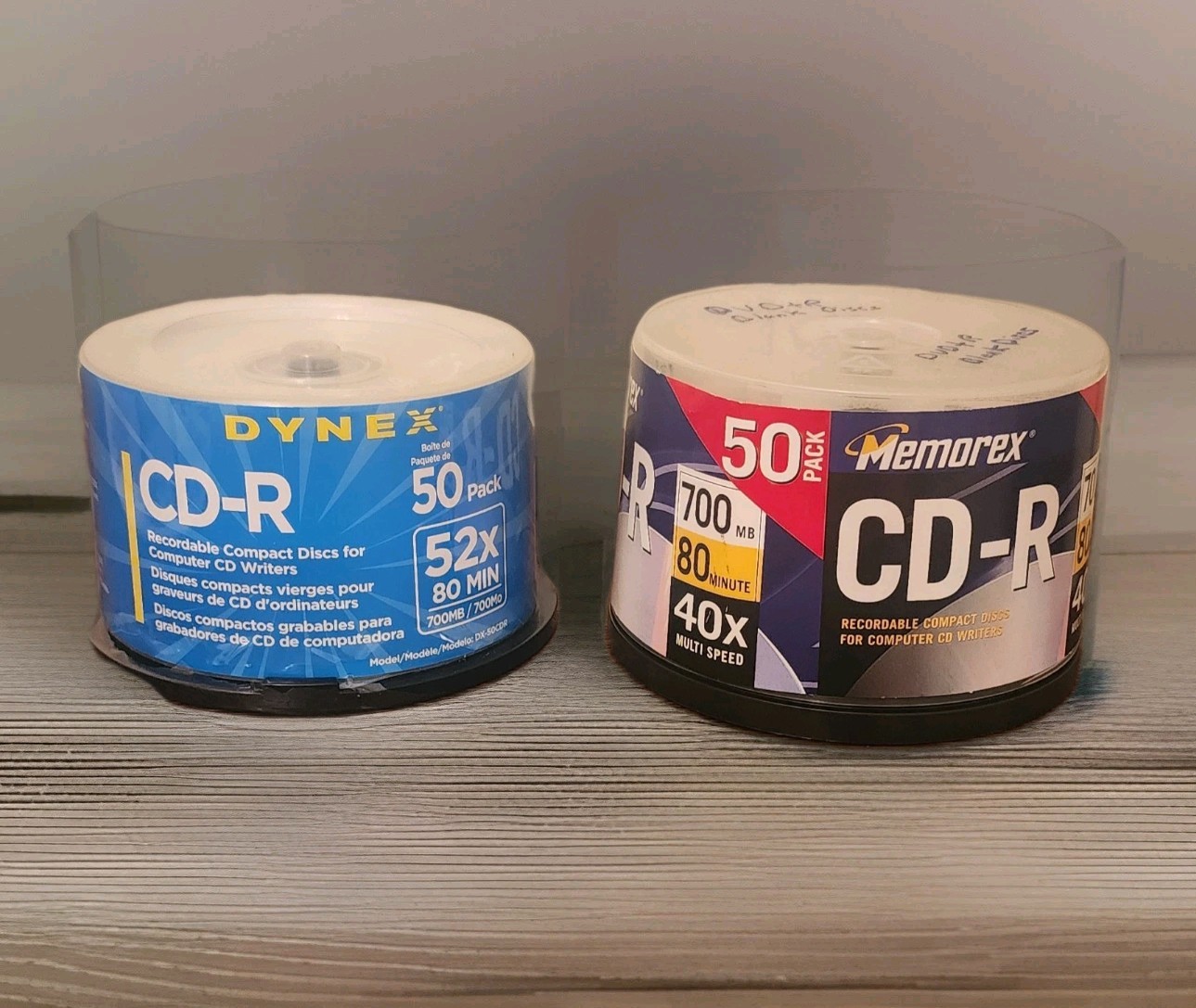 MEMOREX &  DYNEX CD-R 50 PK & 34 pack Spindle 52X & 40X 700MB 80min Blank 