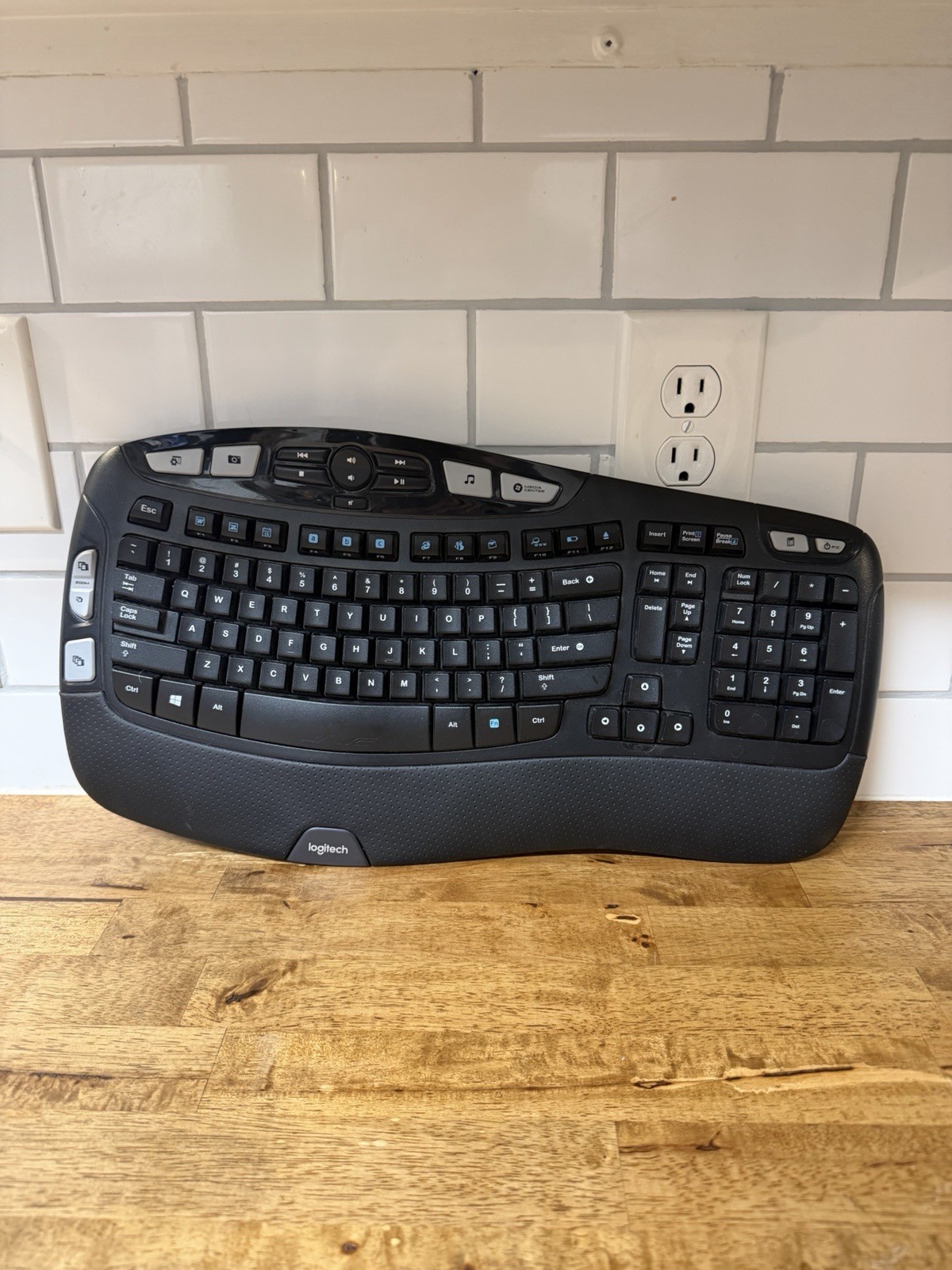 Logitech K350 Wireless Wave Ergonomic Keyboard Y-R0053 Black No USB Receiver
