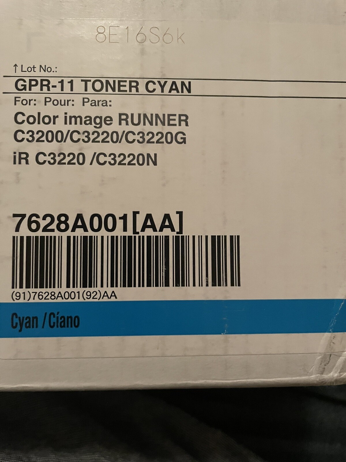 CYAN- Genuine NEW Canon GPR-11 Toner Cartridge 7628A001AA - C3200/C3220N Series