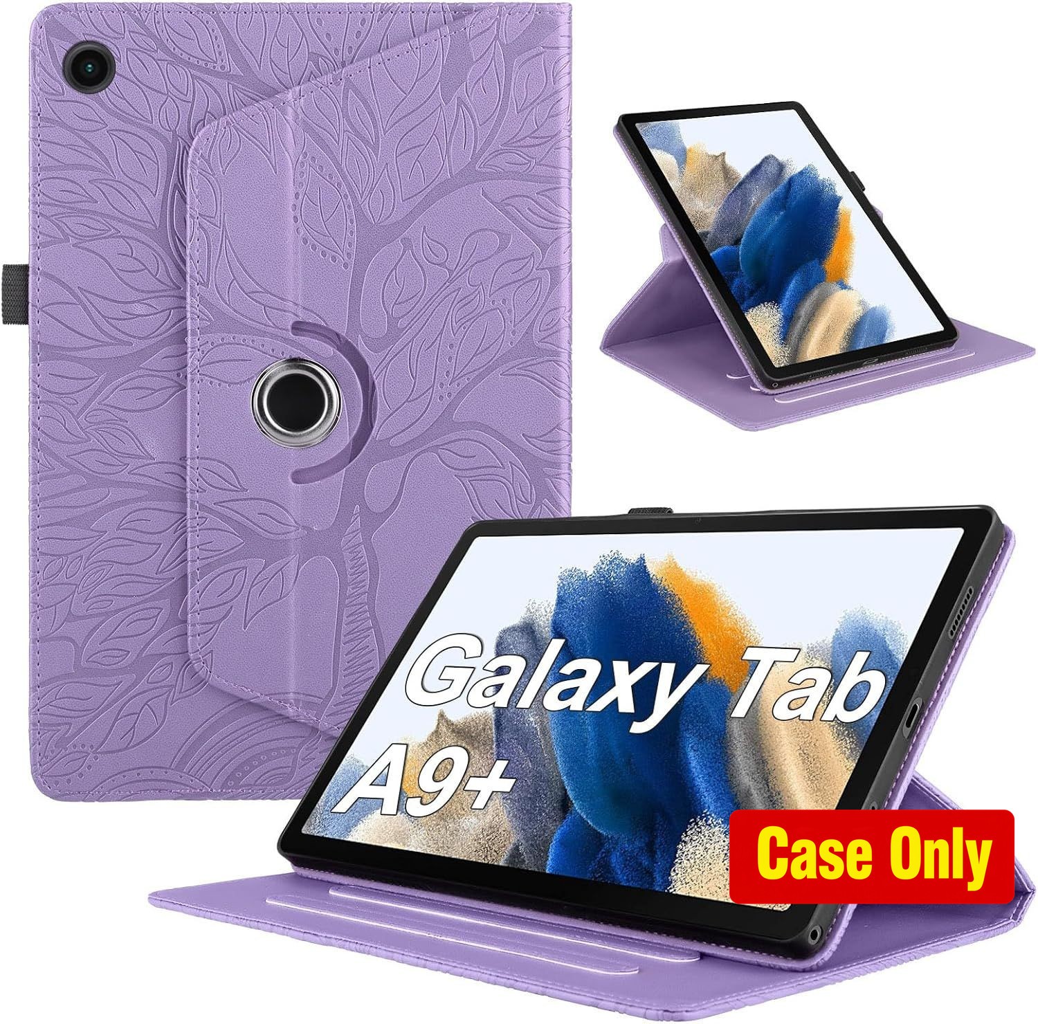 Purple PU Leather Case with Pen Holder for Samsung Galaxy Tab A9 Plus 2023 Flip