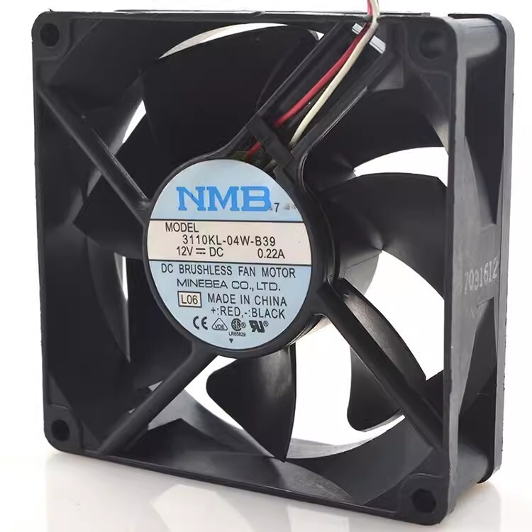 NMB 8025 3110KL-04W-B39 12V 0.22A 8CM 3-Wire Cooling Fan