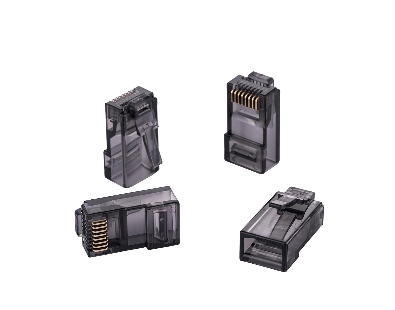 Gray RJ45 Network Cable End Pass Thru EZ Modular Plugs for Cat6 UTP Cable LOT