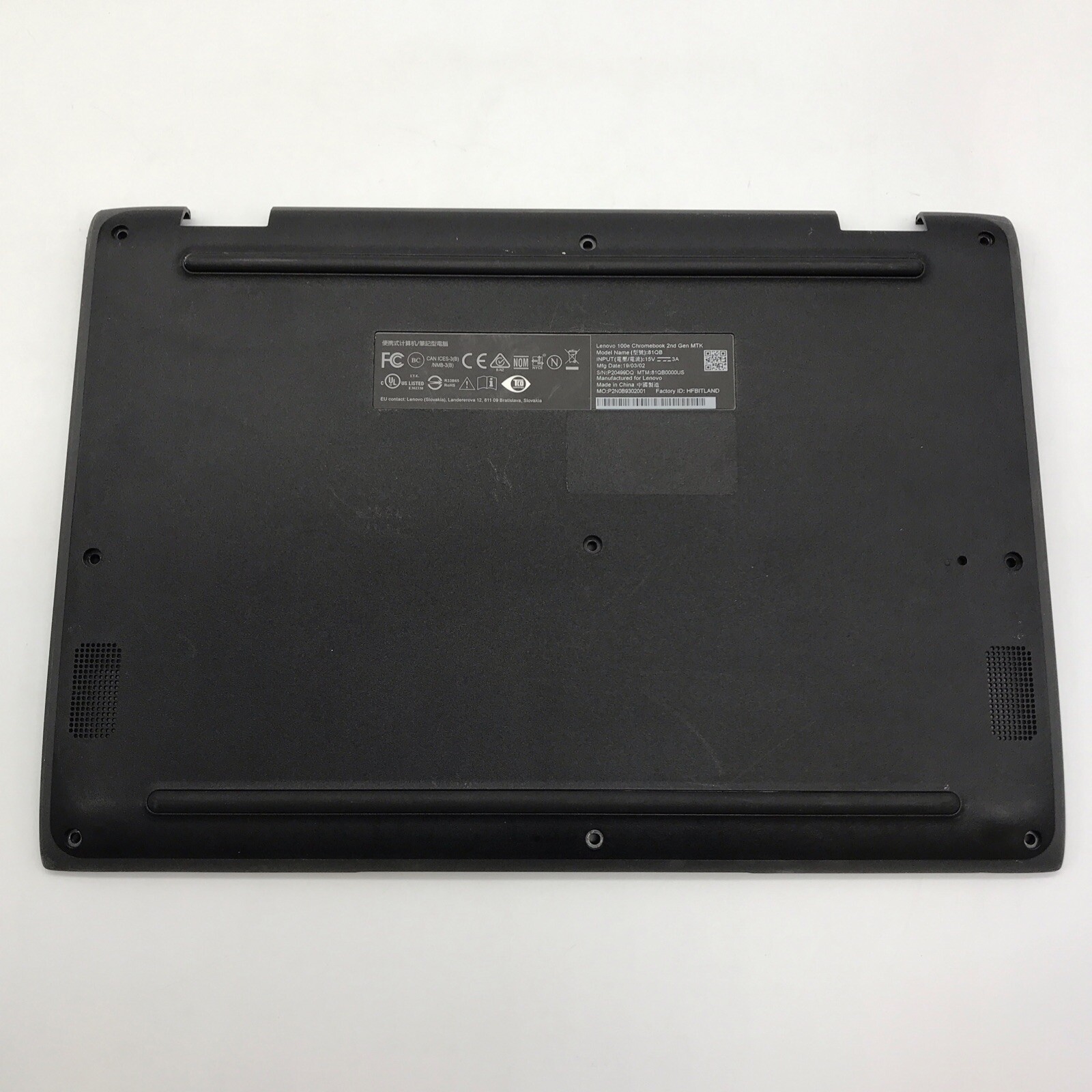 Lenovo 11 100e Gen 2 MTK 81QB Chromebook Bottom Cover 8S1102 - B Grade LOT of 35