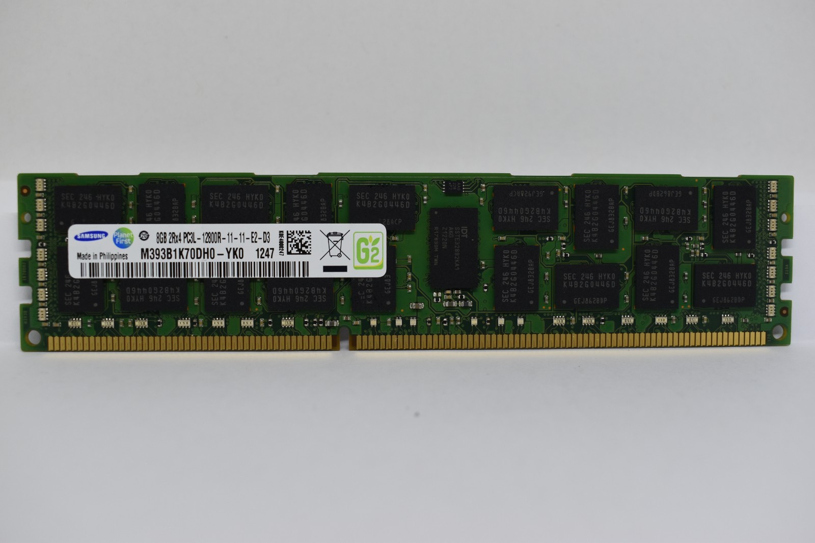 Samsung 16GB (1x16GB) PC3-10600 DDR3-1333MHz ECC REG Server RAM M393B2G70BH0-YH9
