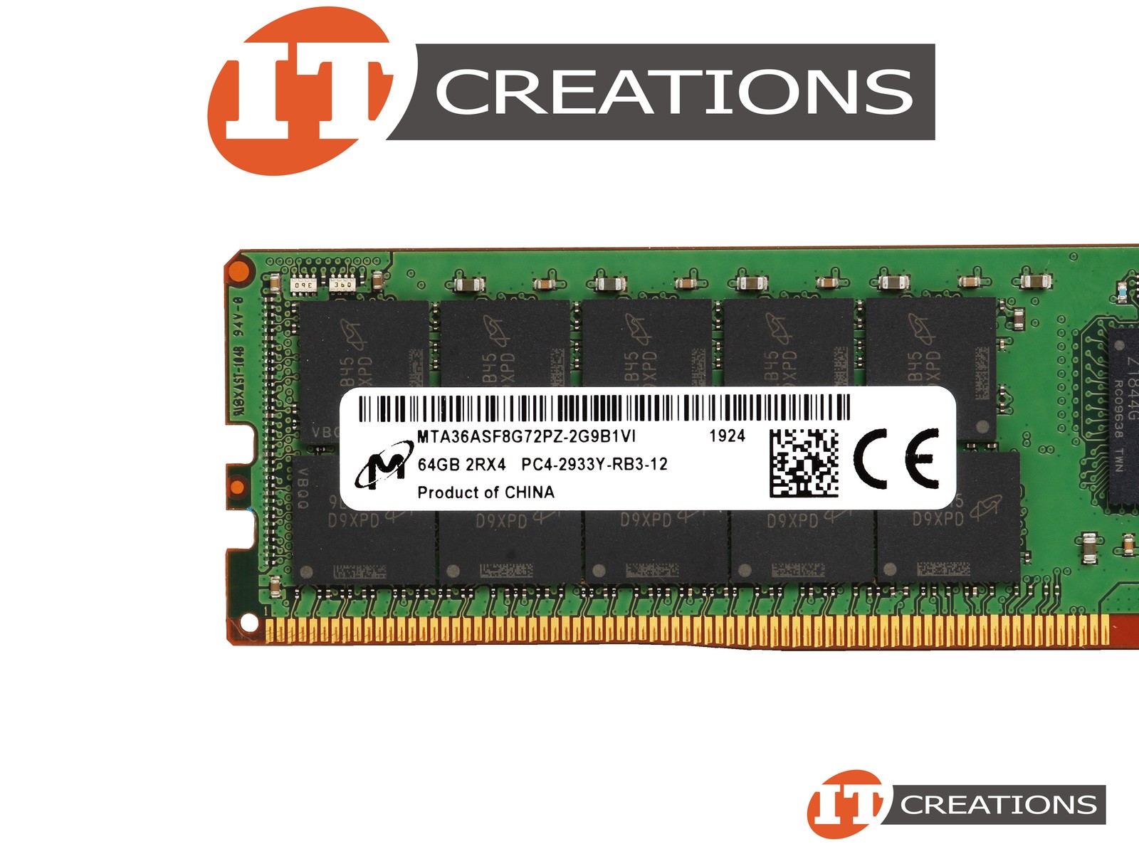 MICRON 64GB PC4-23466 DDR4-2933Y-R REG ECC 2RX4 MEMORY MTA36ASF8G72PZ-2G9B1VI