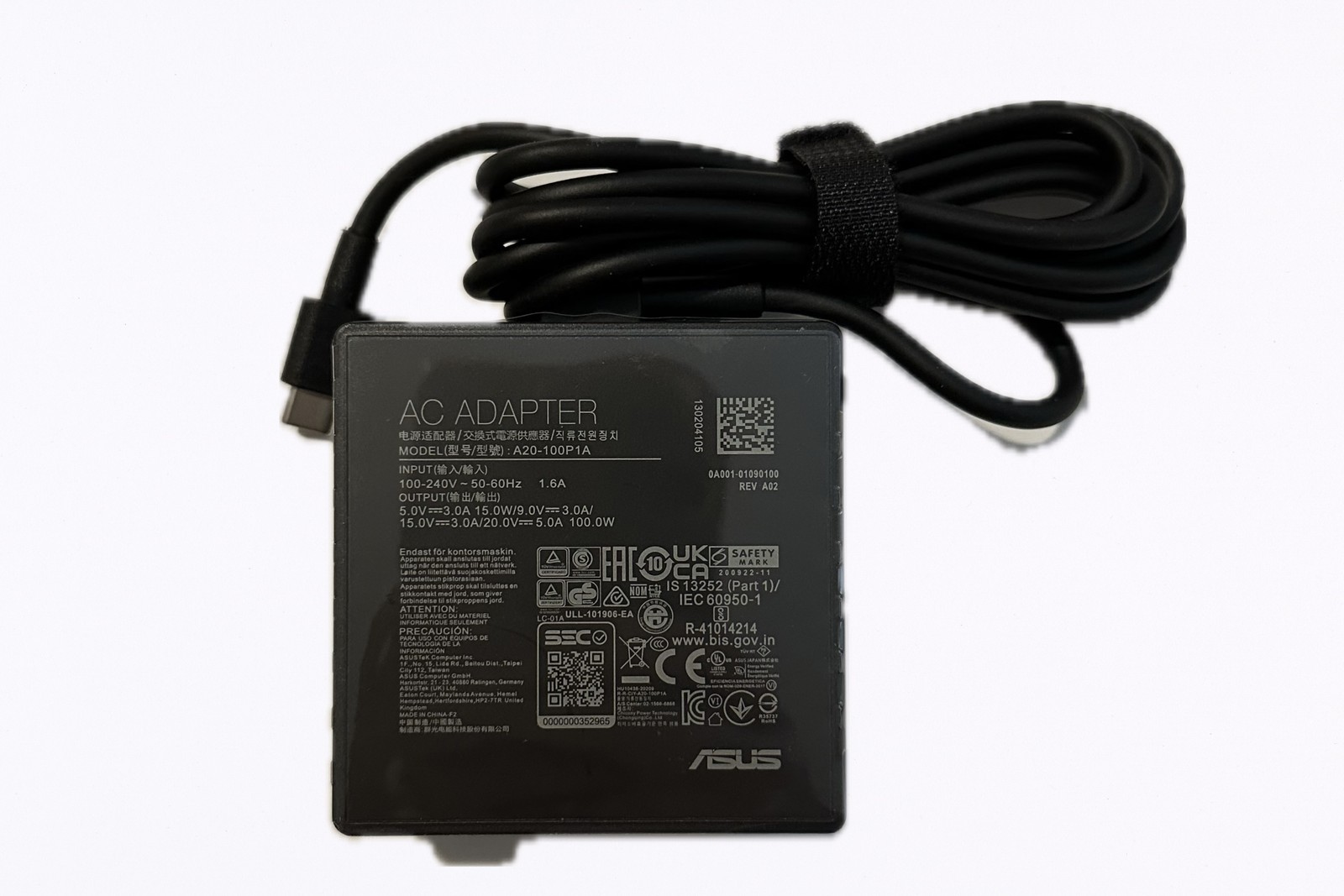 FOR ASUS Type-C 100W Charger ROG Zephyrus G15 GA503QM A20-100P1A AC Adapter