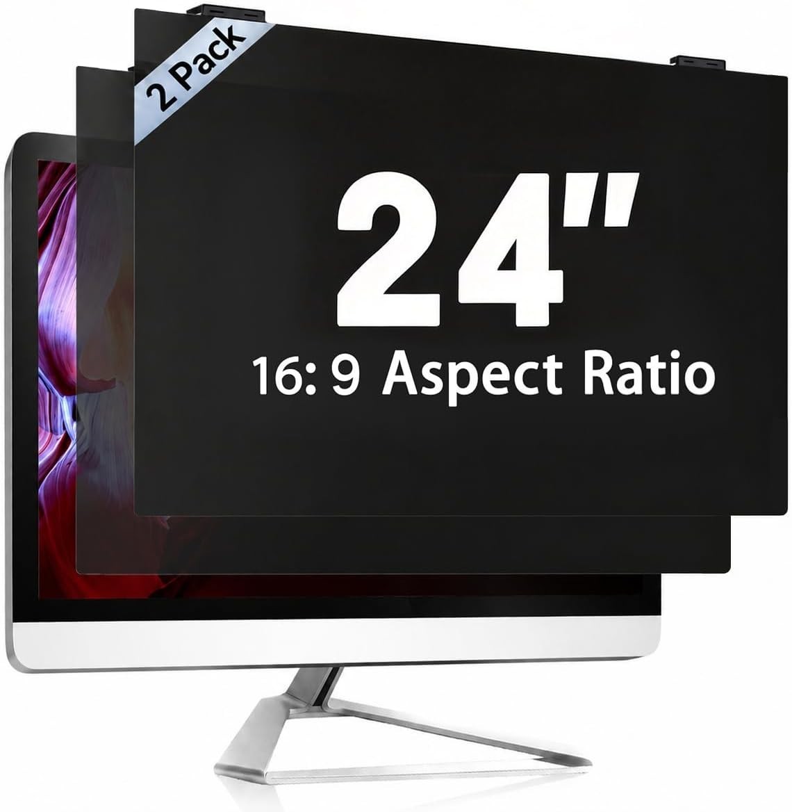 2 Pack 24 Inch Magnetic Computer Privacy Screen for Monitor 16:9 Aspect Ratio,
