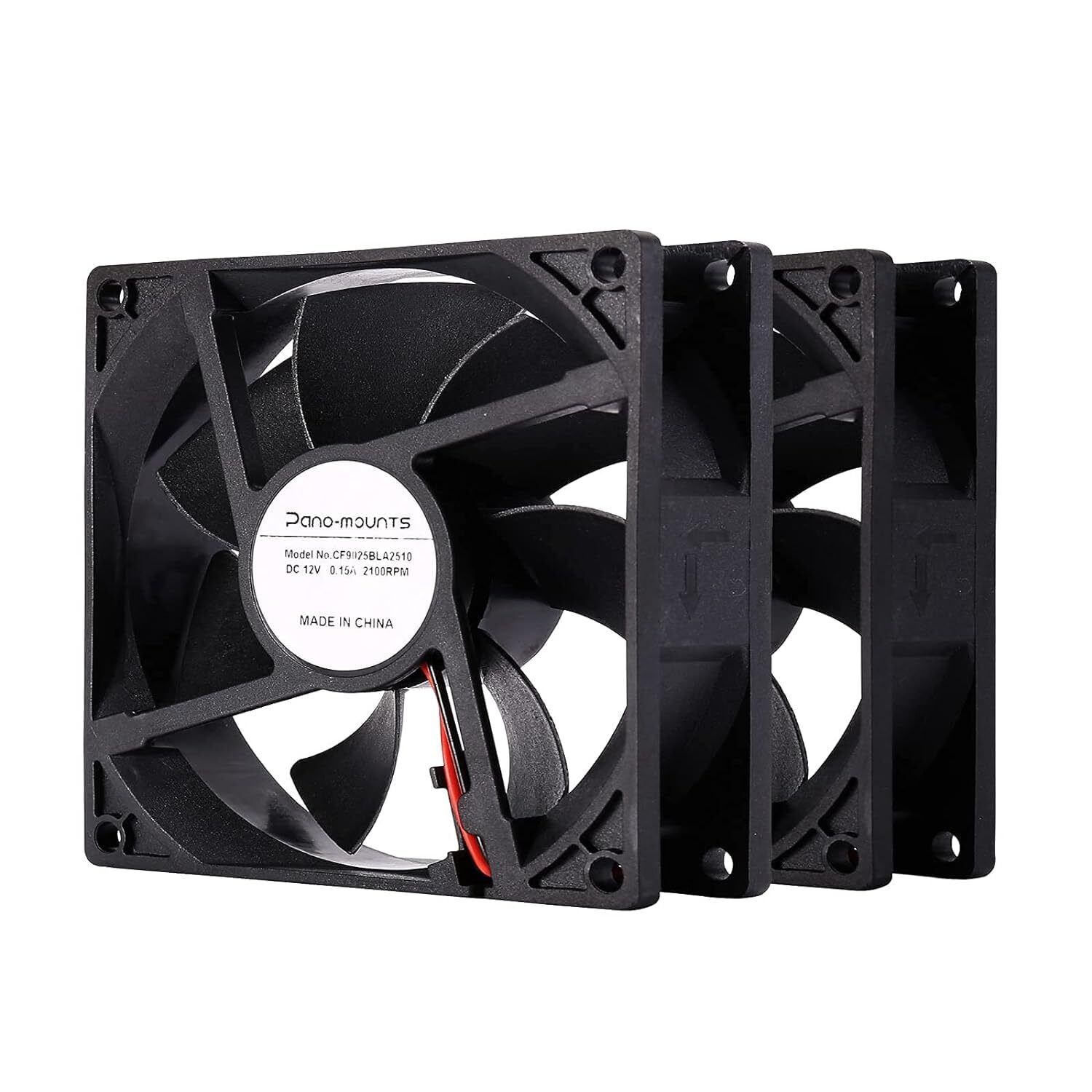 2 Pack 90Mm 92Mm 12V DC Computer PC Fan 2 Wire 3Pin Cooling Fan for Computer Cas