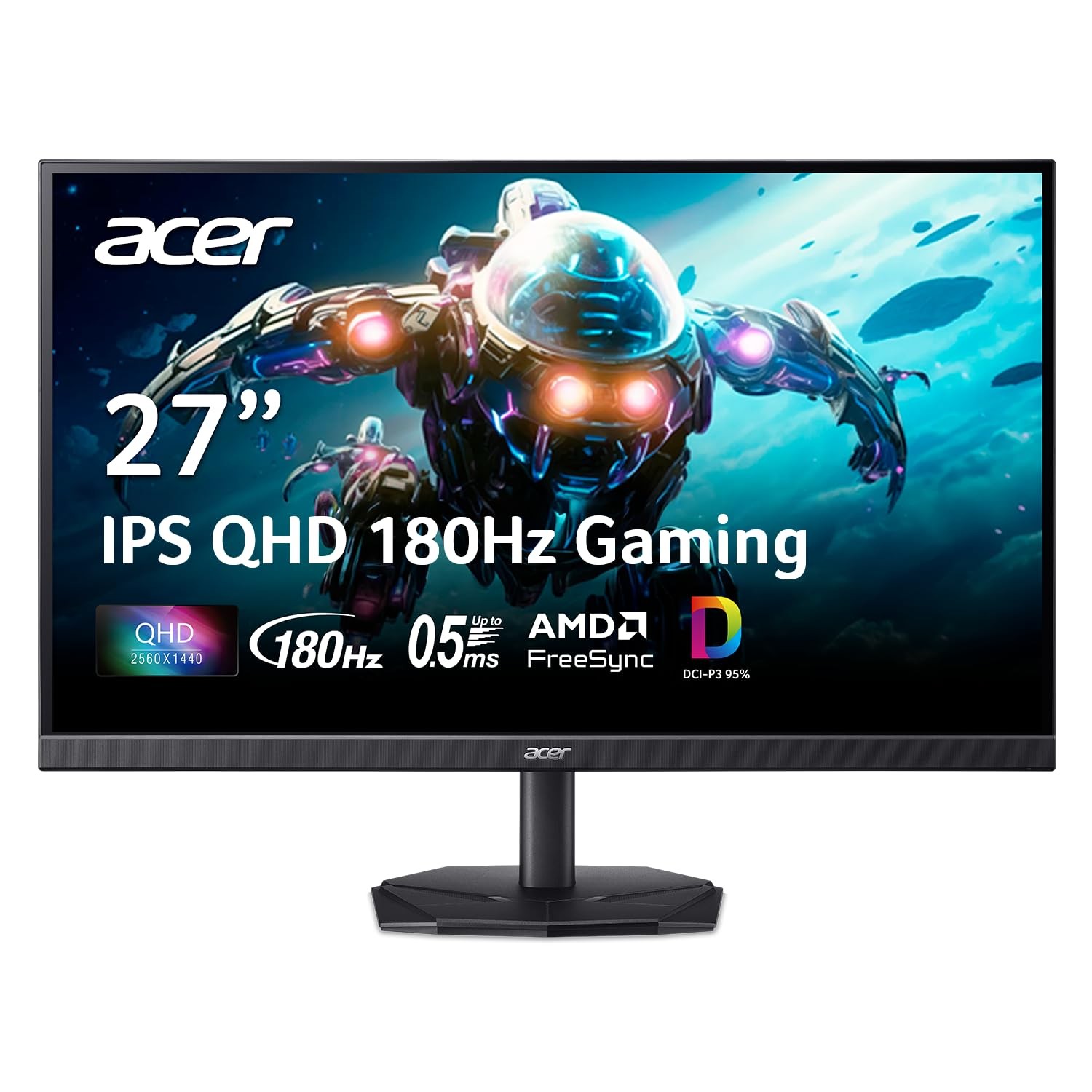 Nitro 27 Inch 2560 x 1440 Gaming Monitor | FreeSync | Up to 180Hz Refresh | Up