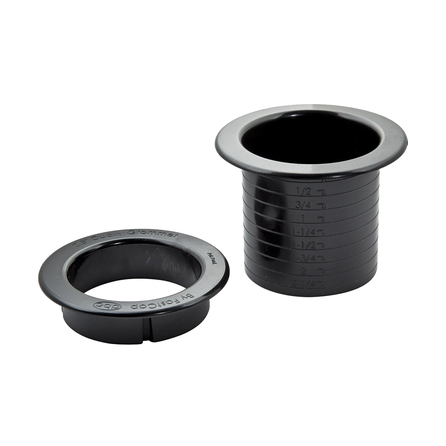 5x Fastcap (63MM) 2-1/2" Round Black Desk Table Hole Cover Dually Grommet