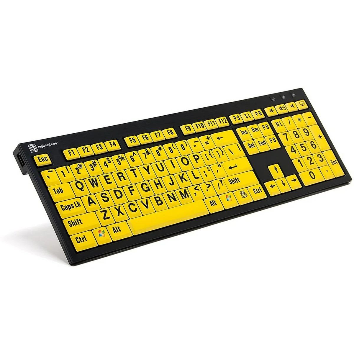 Logickeyboard XL LargePrint Nero Black/Yellow Slim Line PC Keyboard