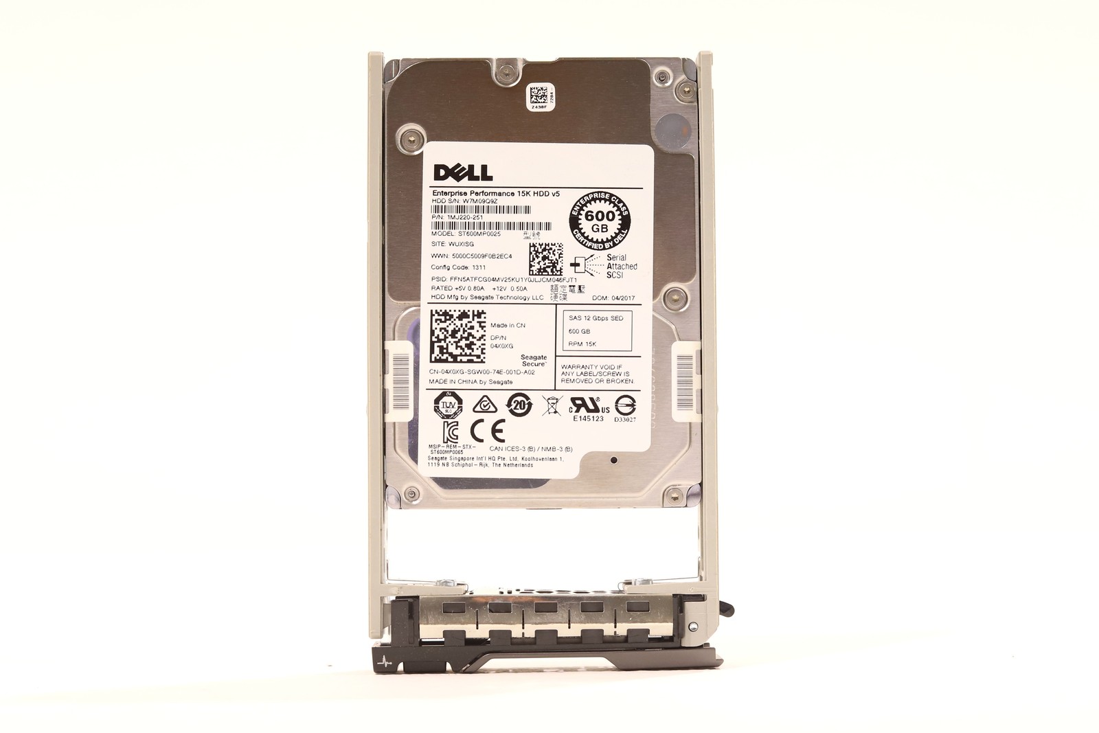 Dell ST600MP0025 600GB 2.5" 12Gb/s 15K RPM SAS SED HDD W/Caddy Dell P/N: 04X0XG