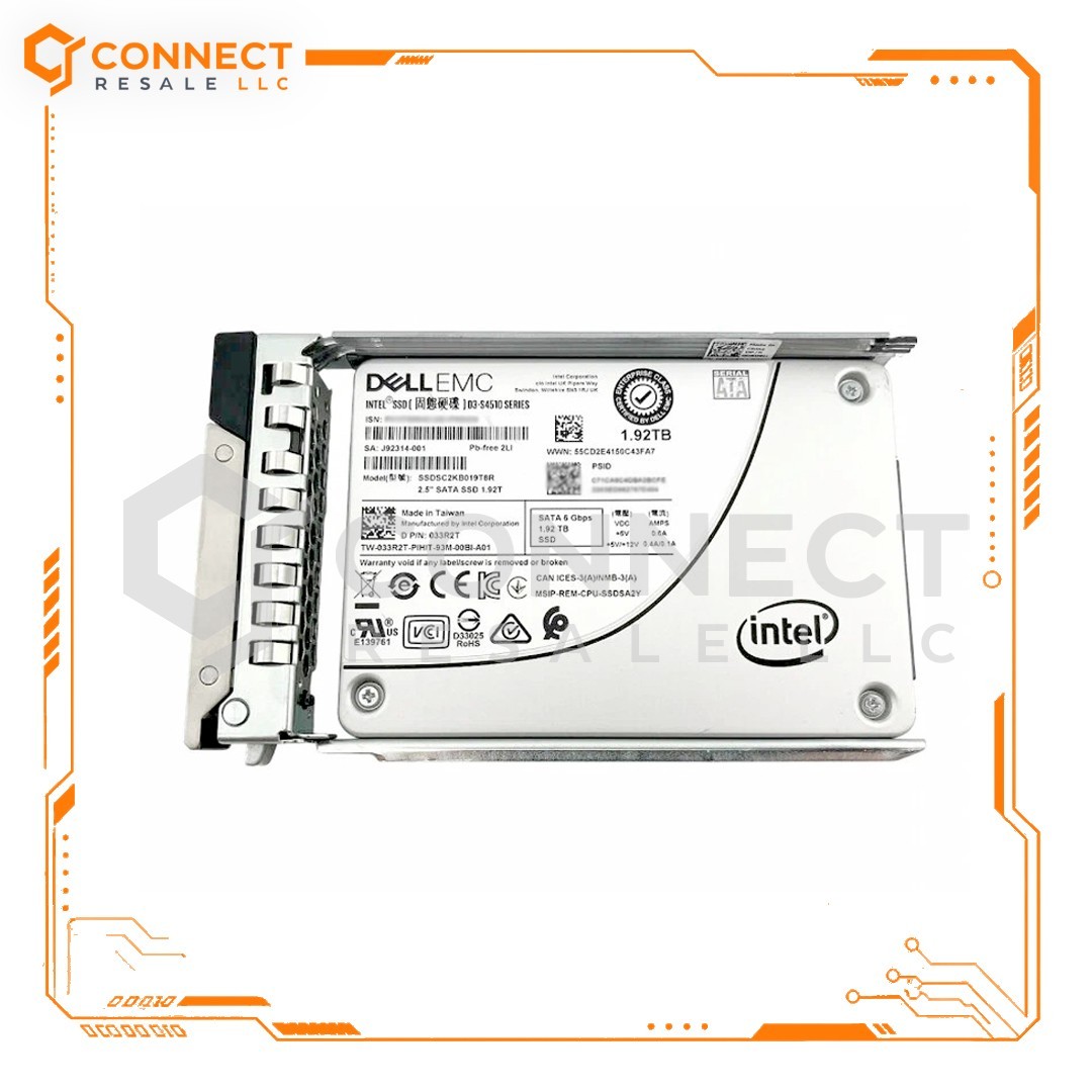 Dell 33R2T Intel D3-S4510 1.92TB SATA 6Gbps RI 2.5" SSD SSDSC2KB019T8R