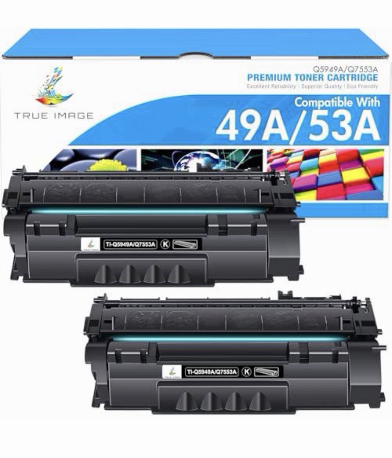 TRUE IMAGE Toner Cartridge Compatible for 49A Q5949A 53A Q7553A  TIH-Q5949A-2PK