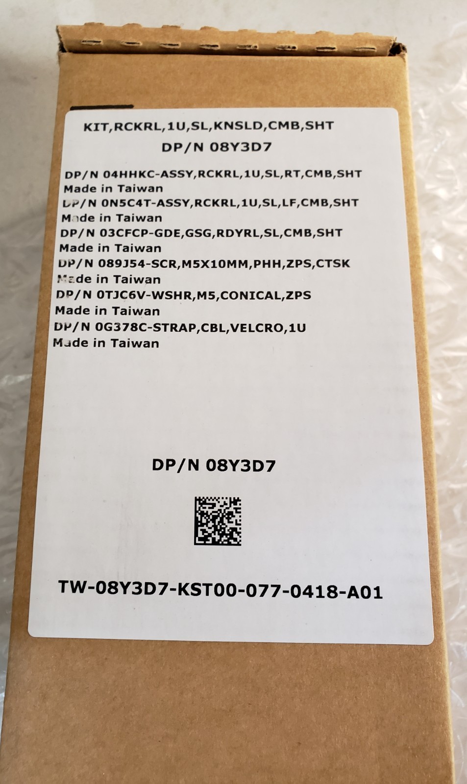 Dell 08Y3D7 KIT RCKRL 1U SL KNSLD CMB SHT Rail Kit NEW *SEALED*