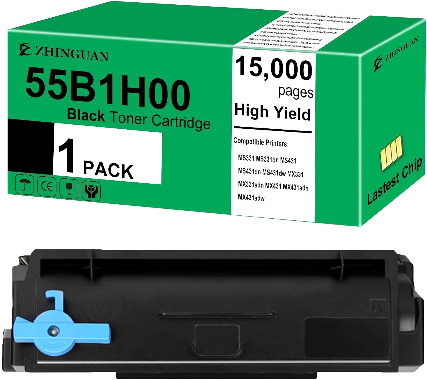 55B1H00 Black Toner Cartridge for Lexmark MS331 / MS431 / MX331 / MX431 Series