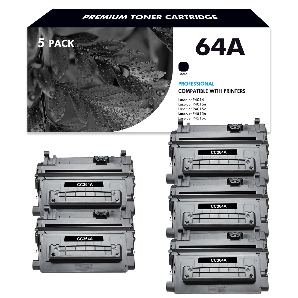 5PK CC364A for HP 64A BLACK Laser Toner Cartridge LaserJet P4014dn P4515xm P4015