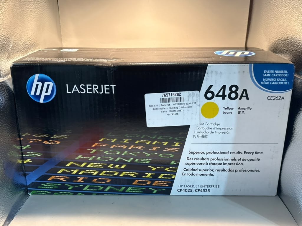 Genuine OEM HP 648A Yellow Toner Cartridge CE262A for LaserJet CP4025, CP4525