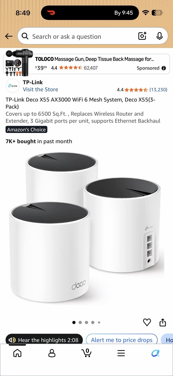 TP-LINK Deco X55 300 Mbps 2 Port 384 Mbps Wireless Router