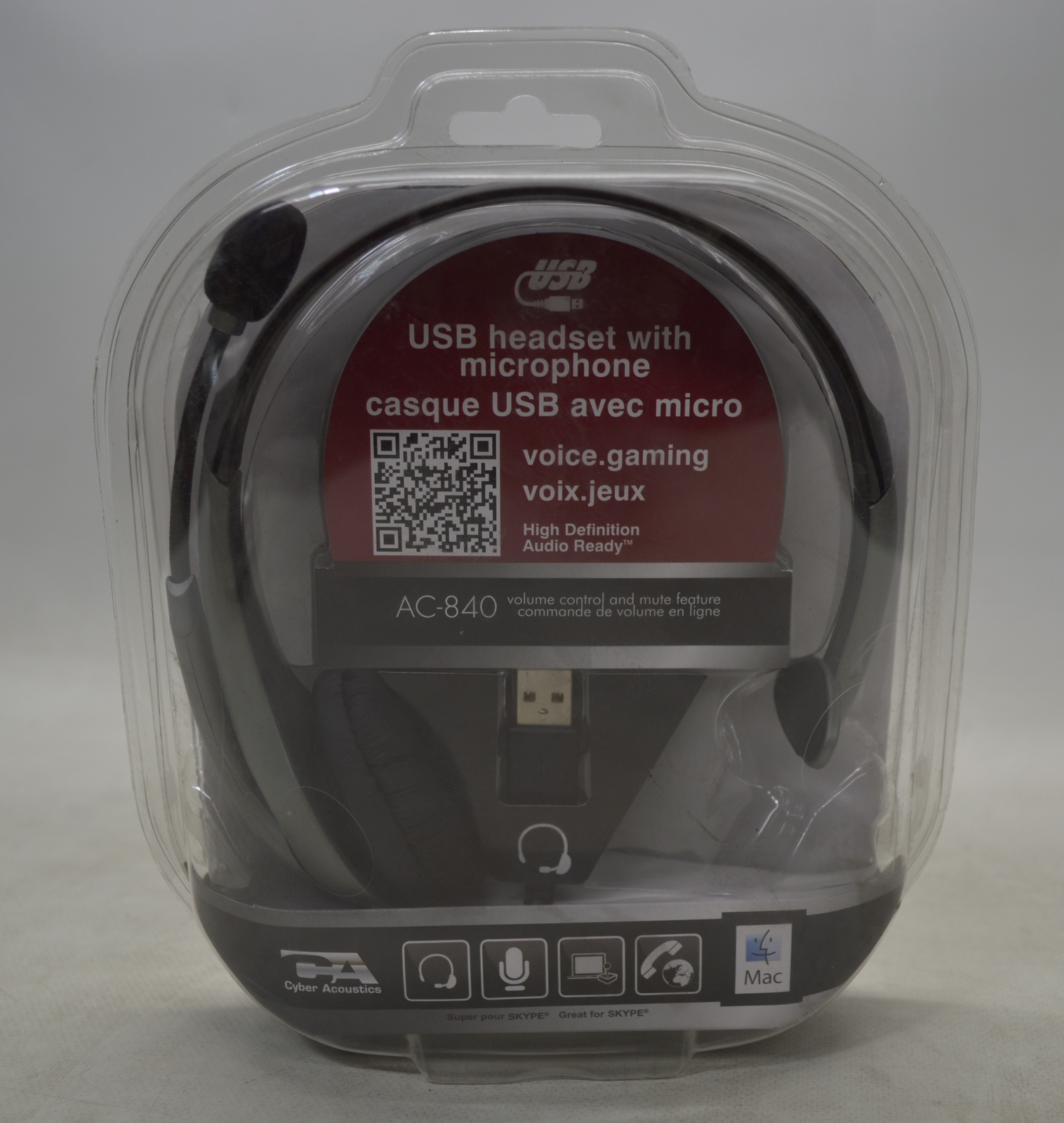 Cyber Acoustics AC-840 USB Headset *New Unused*