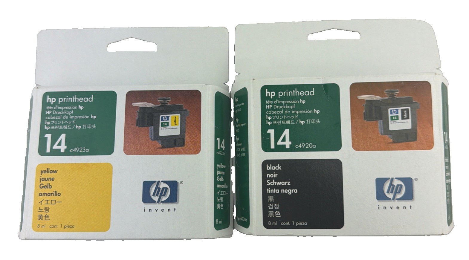 Genuine HP 14 Black & Yellow Ink Cartridge Sealed HP oem black & yellow EXP 2005