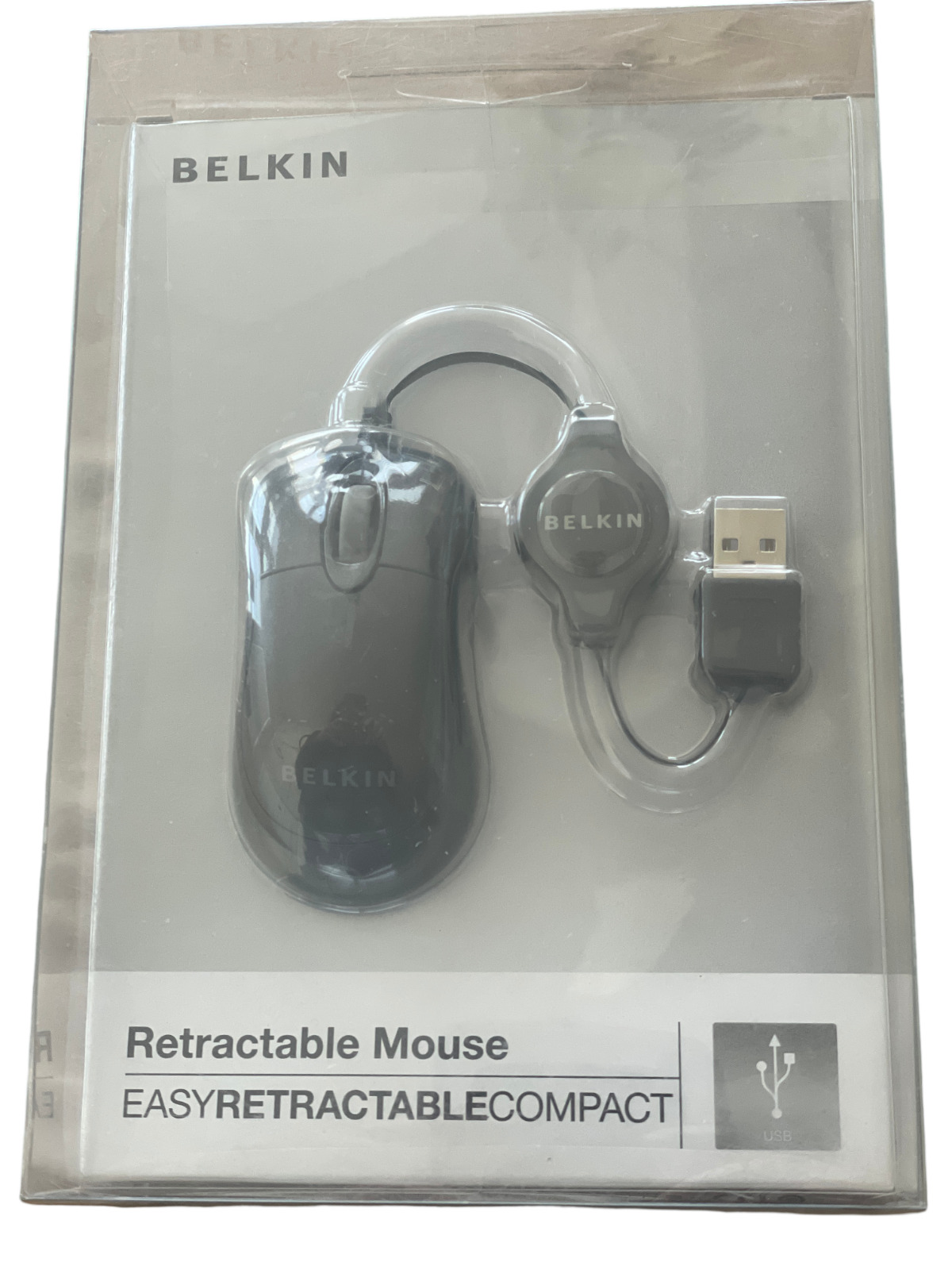 BELKIN Mini Retractable USB Optical Scroll Wheel PC Laptop Notebook Mouse