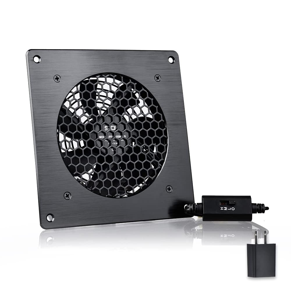 USB Cabinet Cooling Fan 120MM Quiet 6" with Speed Control for AV Home Theater