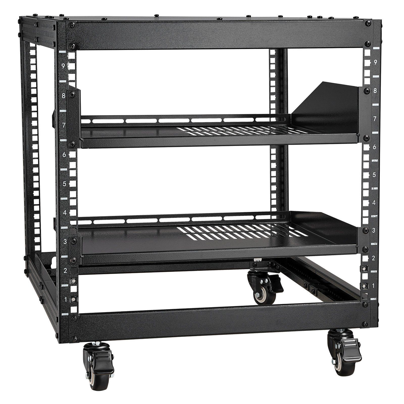 9U 4 Post Open Frame Server Rack Network Enclosure 23''-40'' Adjustable