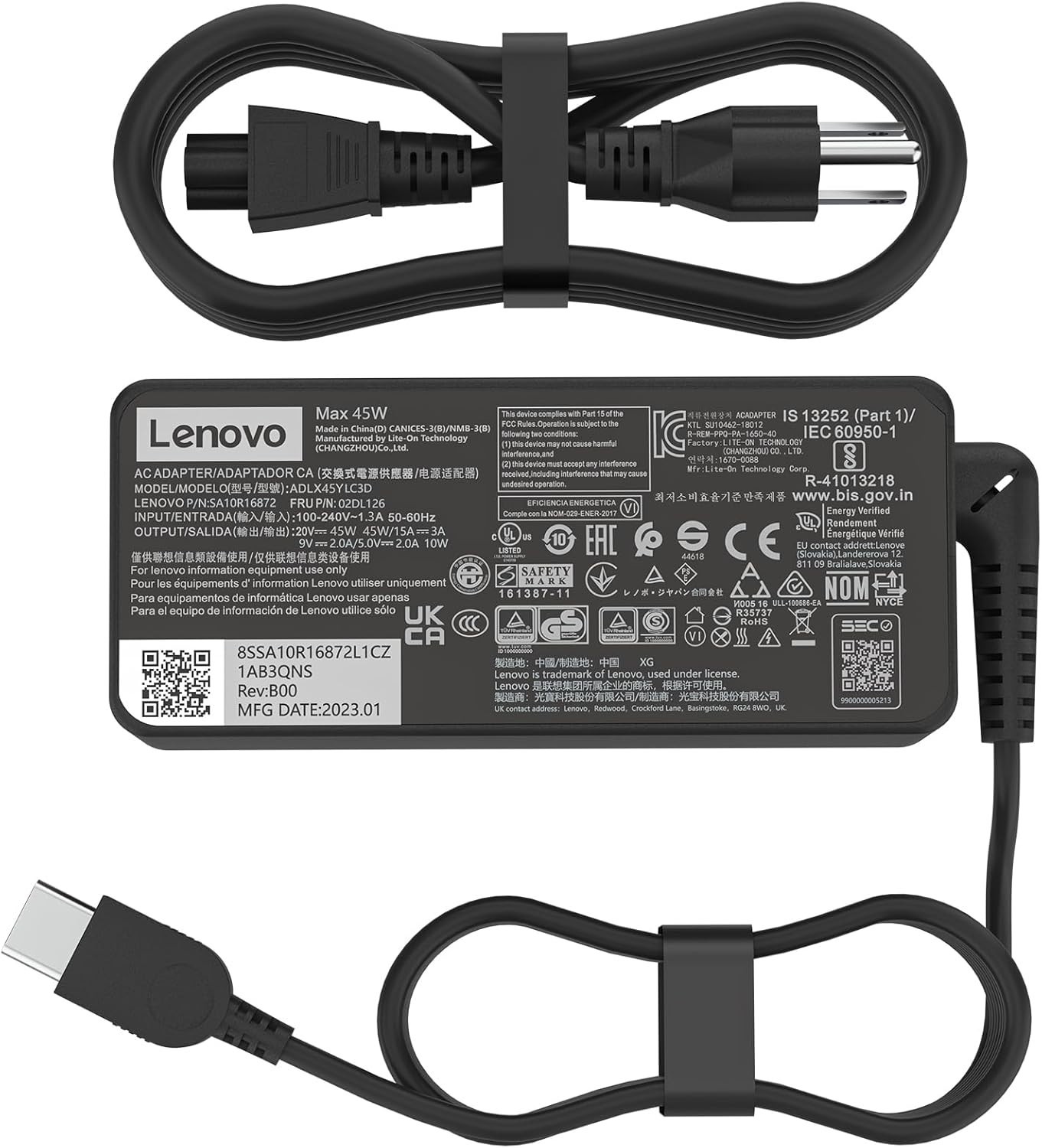 OEM 45W USB-C AC Adapter For Lenovo ThinkPad T495 T590 L390 L490 L590 E490 X390