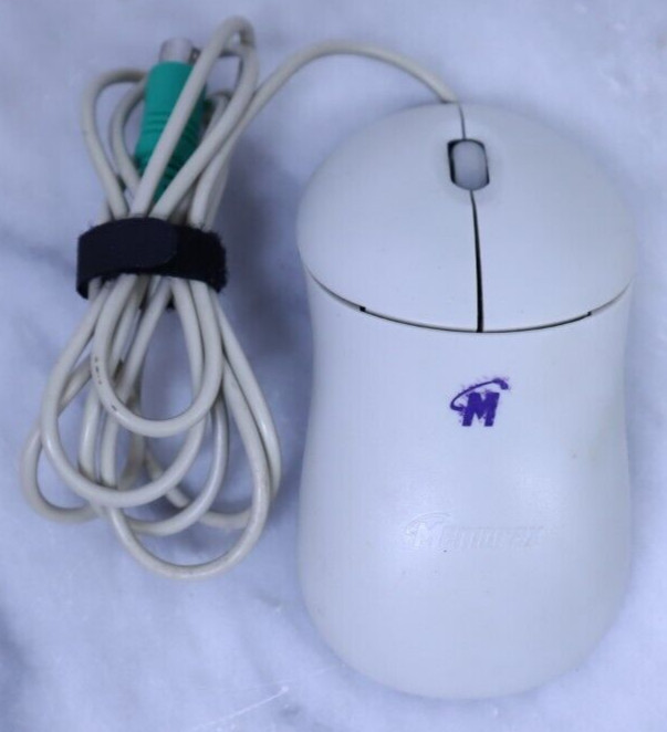 Memorex 3 Button Scroll Wheel Optical PS/2 Computer PC Mouse mx4200 vintage Vtg