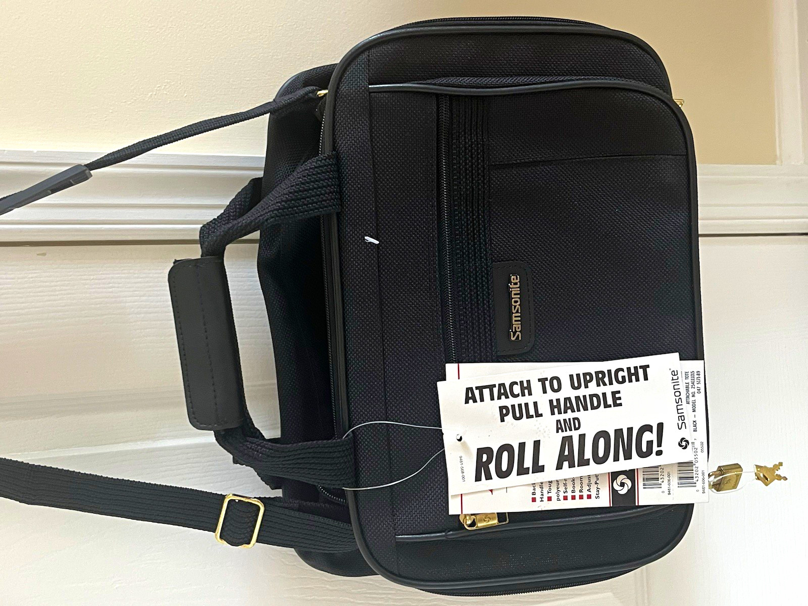 Samsonite Acclaim Attachable Tote 15in Laptop Shoulder Bag Black Padded 55062