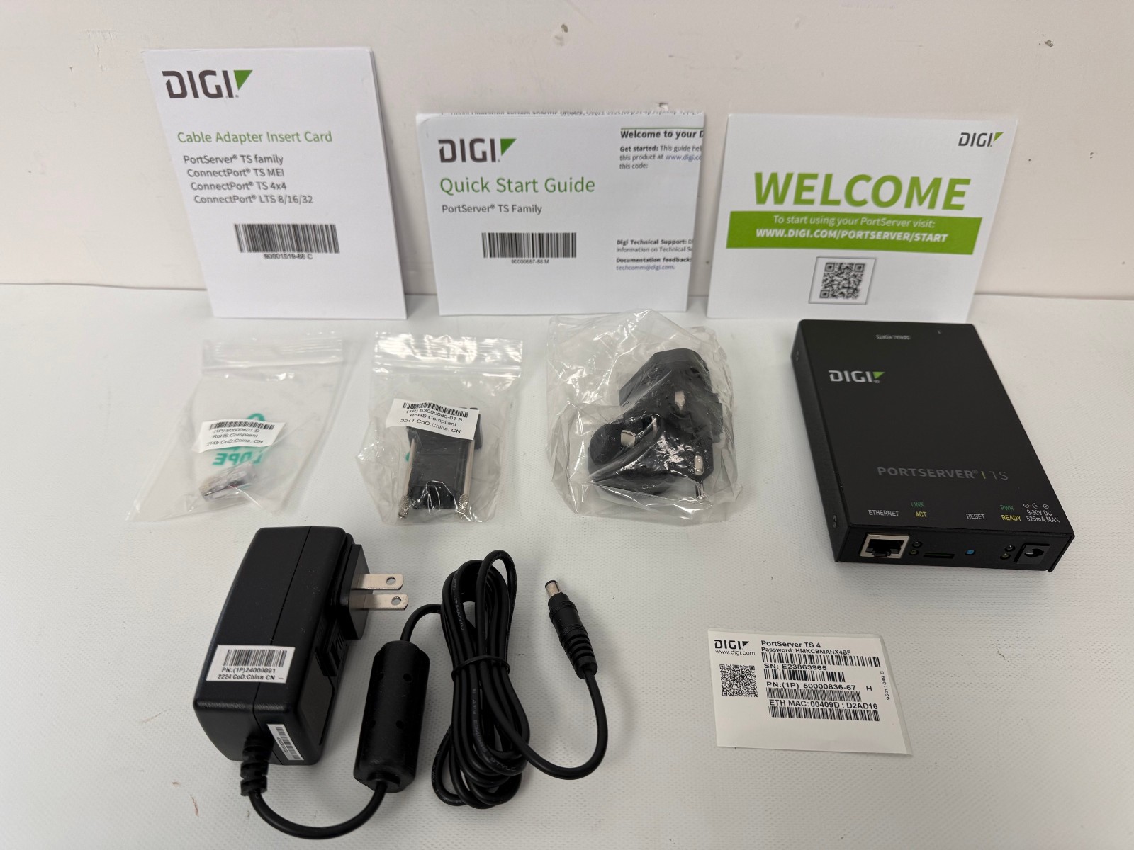 DIGI 50000836-67 70002045 PORTSERVER TS 4  WITH AC ADAPTER NEW OPEN BOX