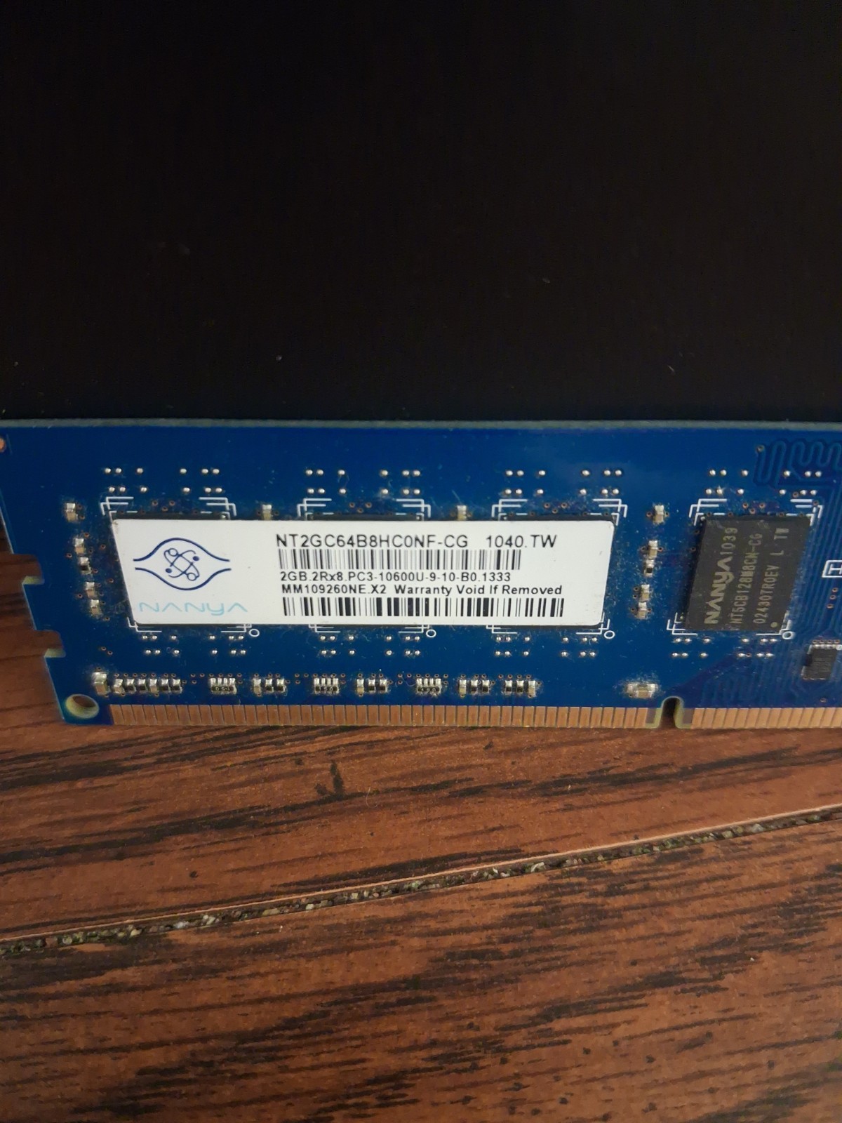 Nany NT2GC64B8HC0NF-CG 1040.TW 2GB 2Rx8 PC3-10600U-9-10 Memory RAM