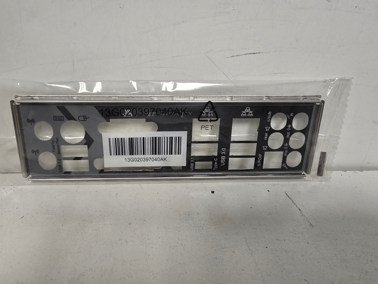 Asrock Fatal1ty Z370 K6 Motherboard IO Shield.  (IO SHield Only No Motherboard)