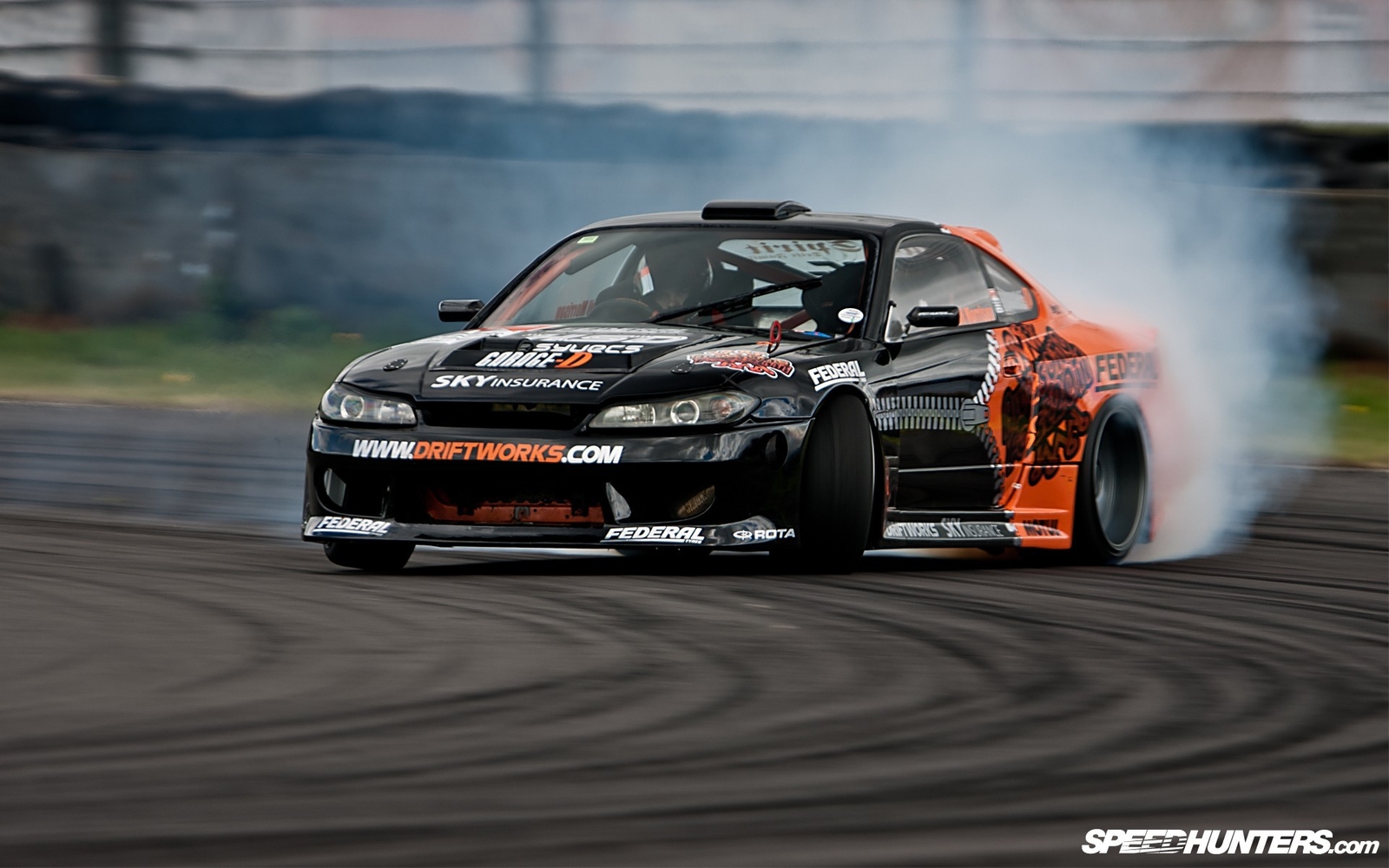 Cars drifting racer nissan silvia Desk Mat Stitched