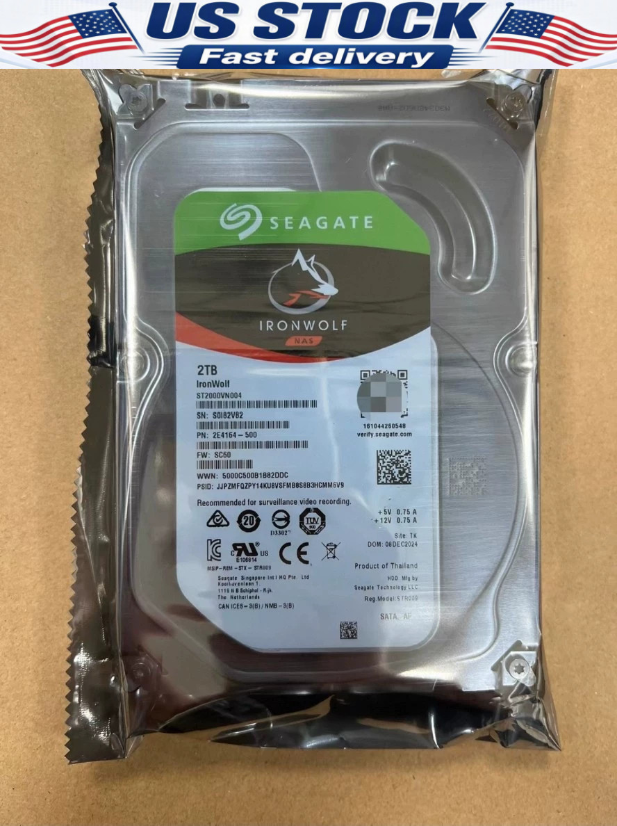 New Seagate ST2000VN004 IronWolf 5900RPM 2TB 3.5" NAS HDD Hard Drive SATA