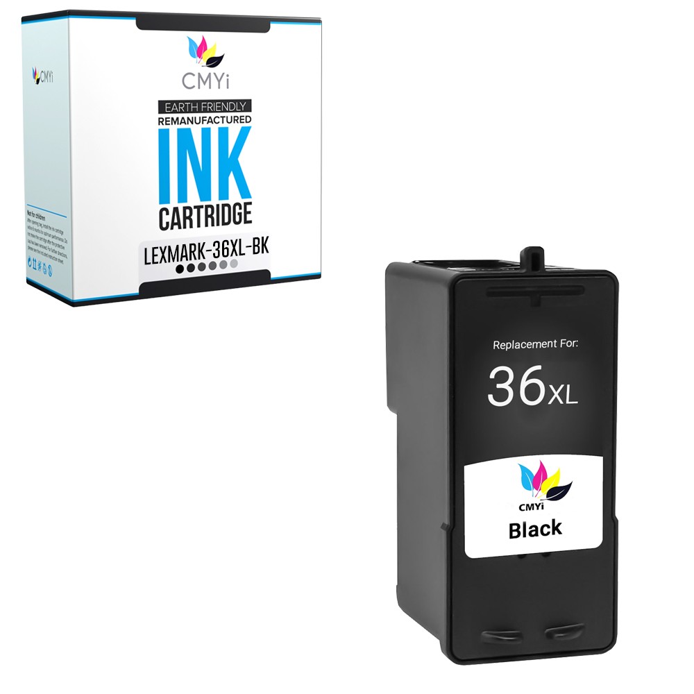 1PK Replacement CMYi Lexmark 36XL Black Ink Cartridge for X Series X4650 X5650