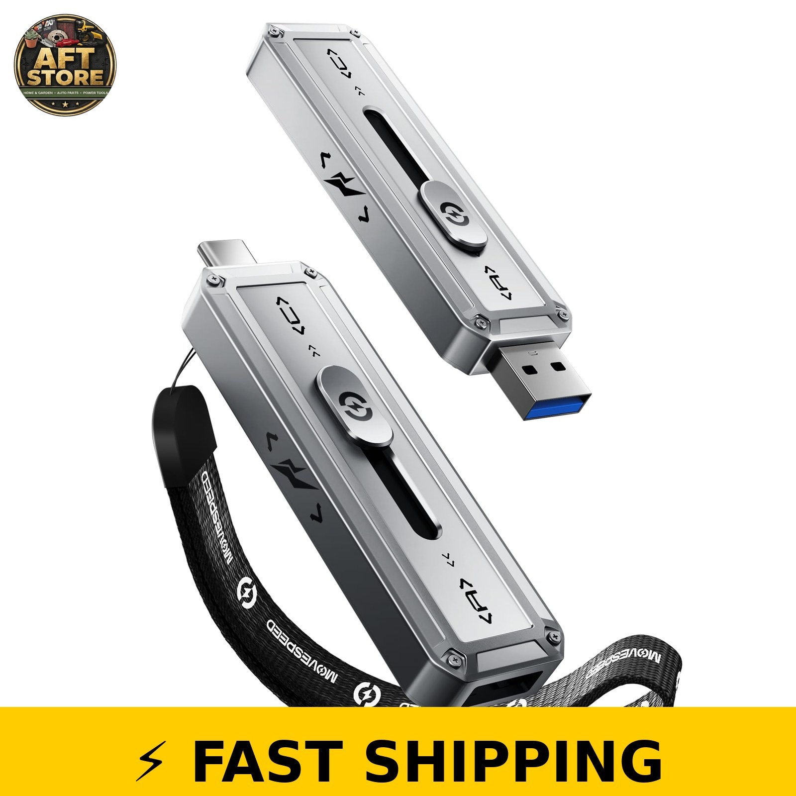 MOVE SPEED 512GB External SSD, 2100MB/s USB 3.2, Portable Drive