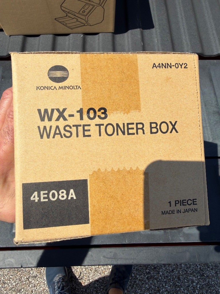 Konica Minolta WX-103 Waste Toner Box A4NN0Y2 Genuine OEM bizhub C554 C458 NEW