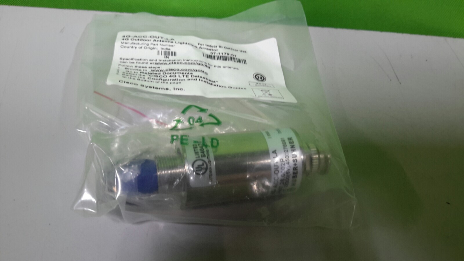 CISCO 4g Outdoor Antenna Lightning Arrestor 4G-ACC-OUT-LA