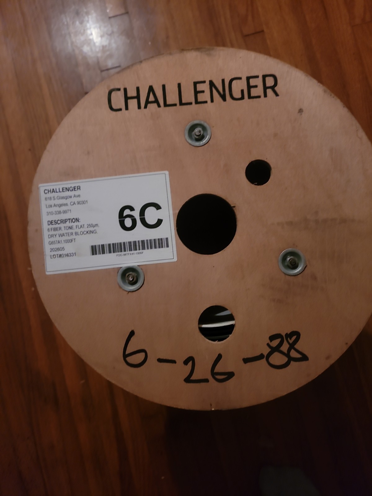 Challenger 6 Fiber, Water Blocking Fiber Optic Cable, 1000ft