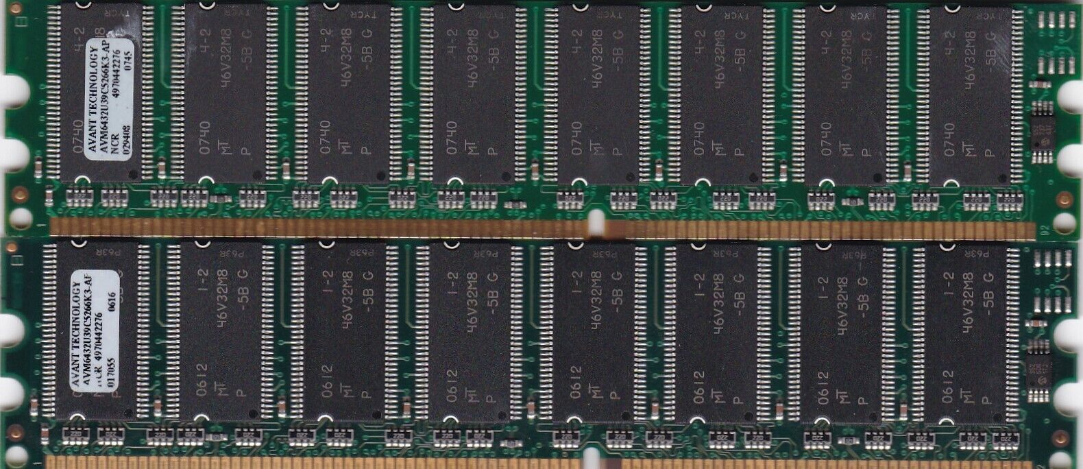 512MB 2x256MB DDR-266 AVANT/NCR MEMORY RAM KIT PC-2100 AVM6432U39C5266K3-AP DDR1