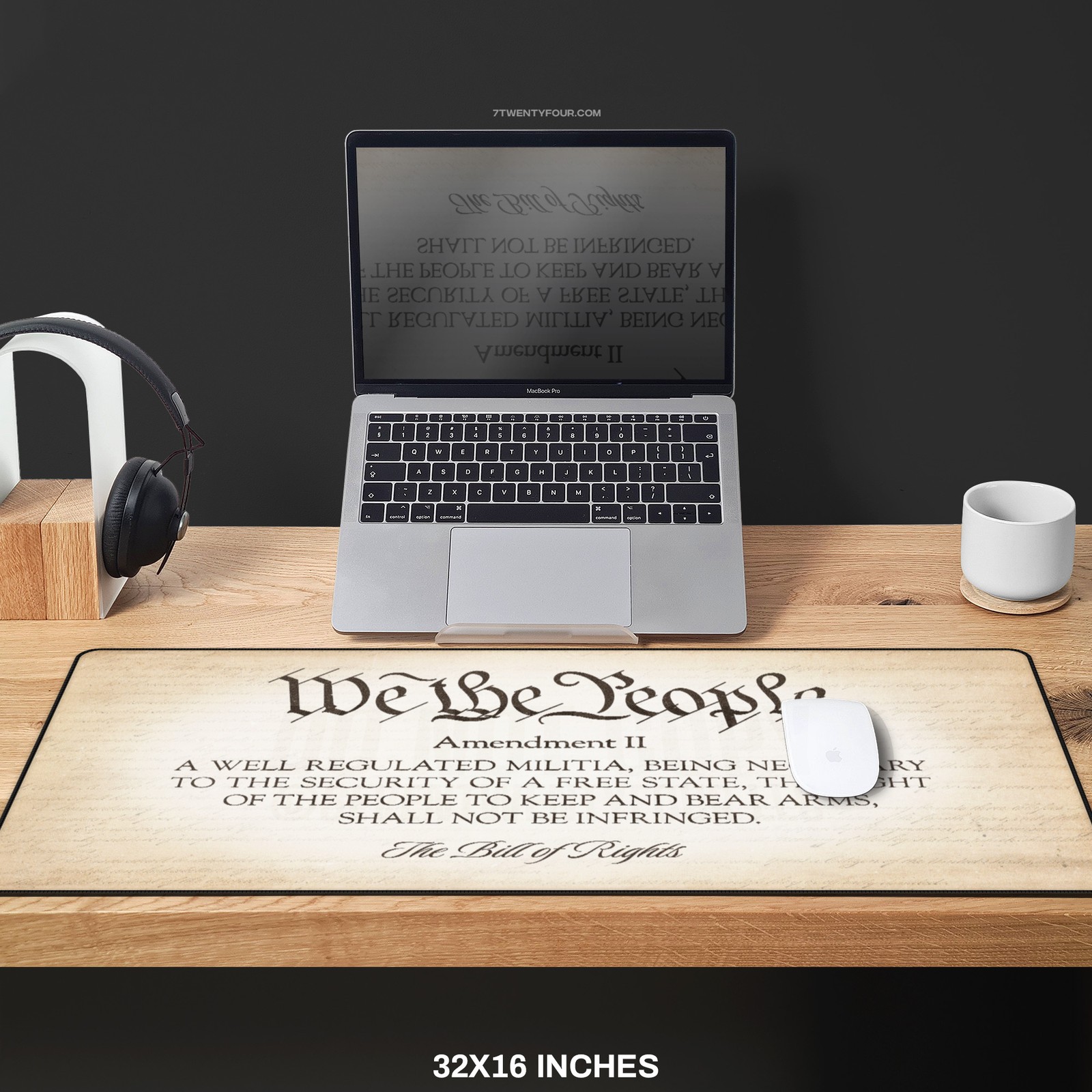 Patriotic Mousepad Large | 2nd Amendment Constitution We The People Desk Mat