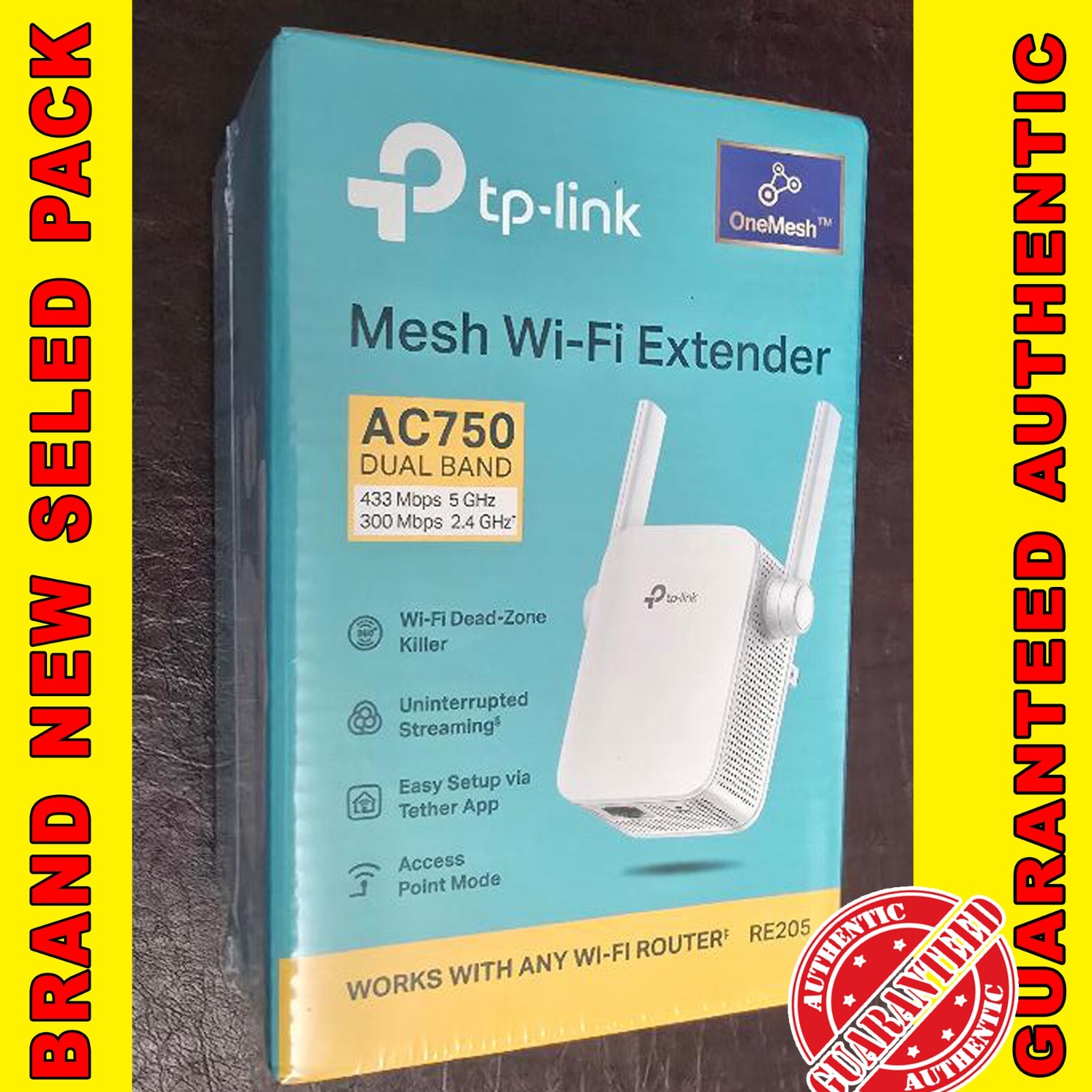 TP-Link AC750 DUAL BAND Mesh Wi-Fi Range Extender RE205 NEW SELED