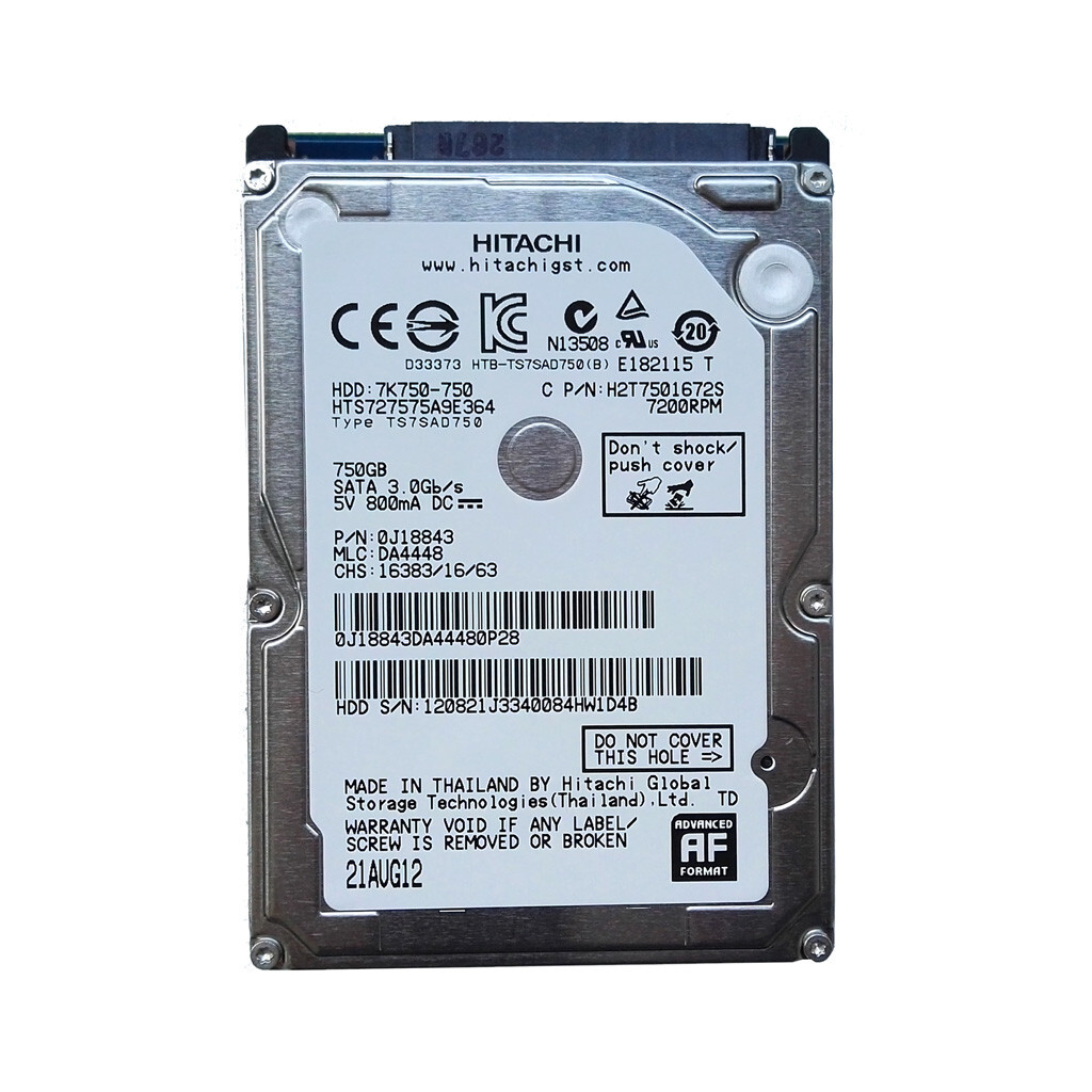 HGST HTS727575A9E364 750GB 7200RPM 16MB SATA 2.5" Laptop HDD Hard Drive
