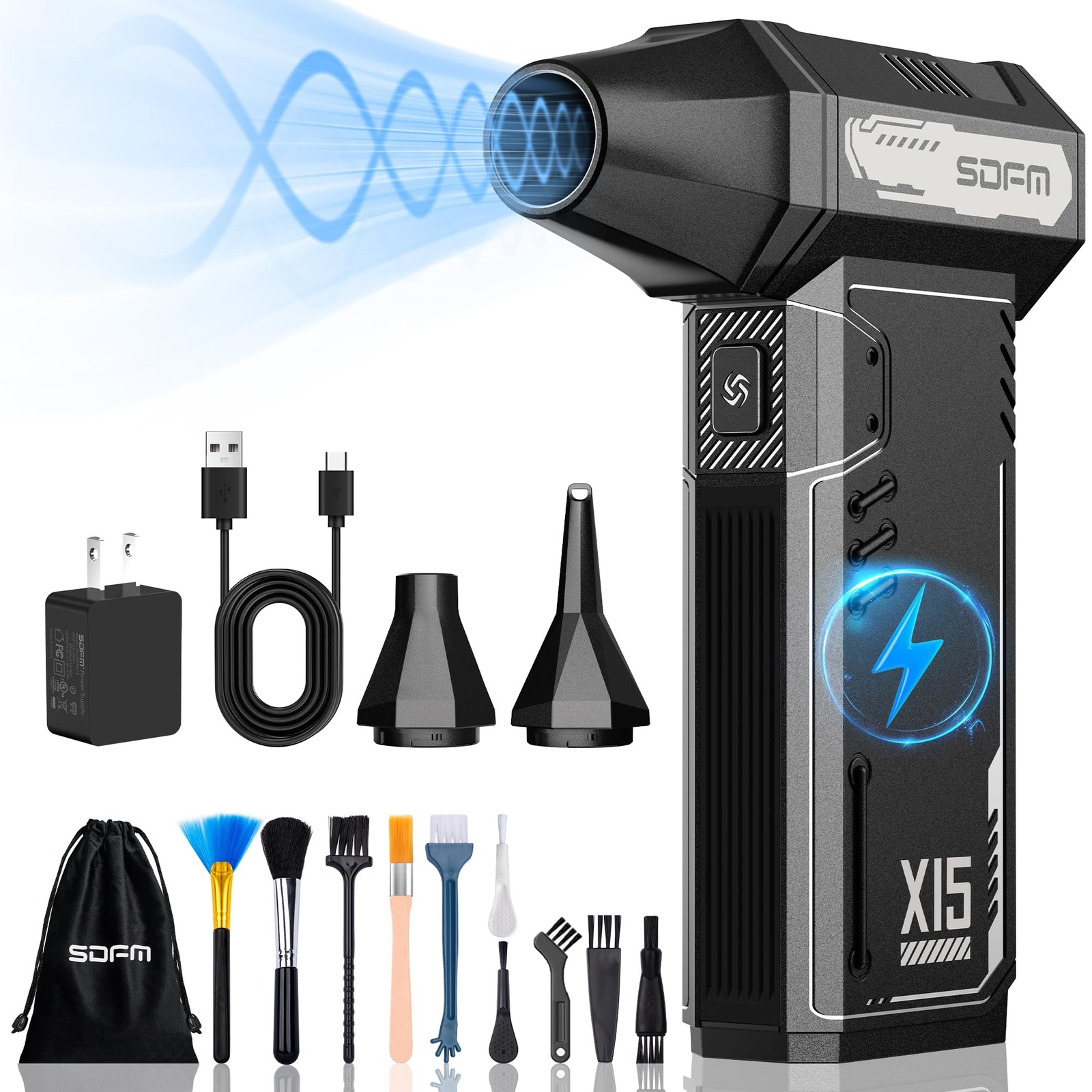 Powerful 180,000 RPM Electric Air Duster with Adjustable Speed for Home & Car