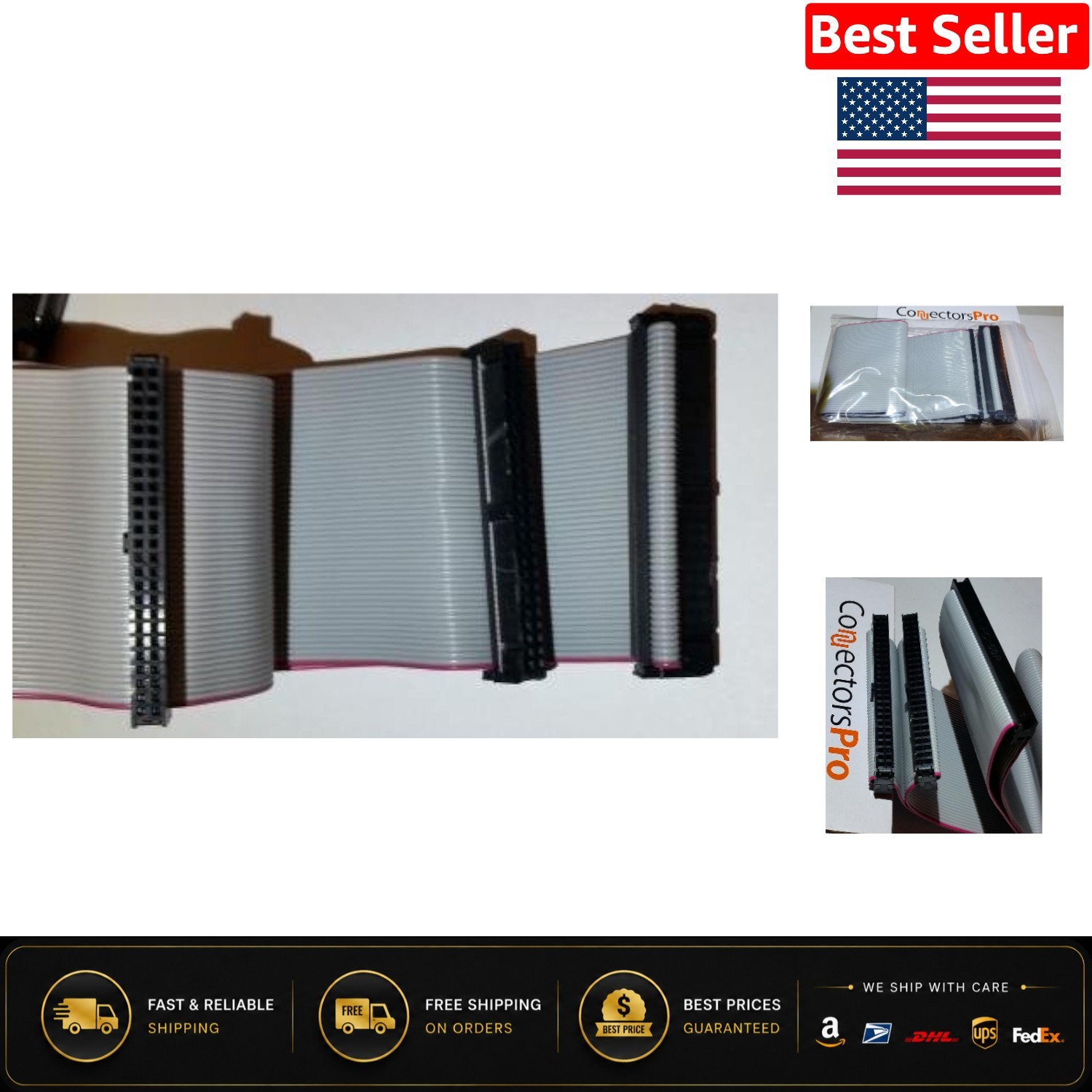 24-Inch SCSI Cable - 3 Female Connectors for Multi-Device Systems