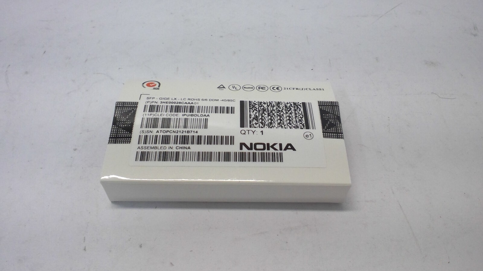 Nokia 3HE00028CAAA01 1G SFP GIGE LX LC 1310nm 10km Transceiver I-Temp 7750
