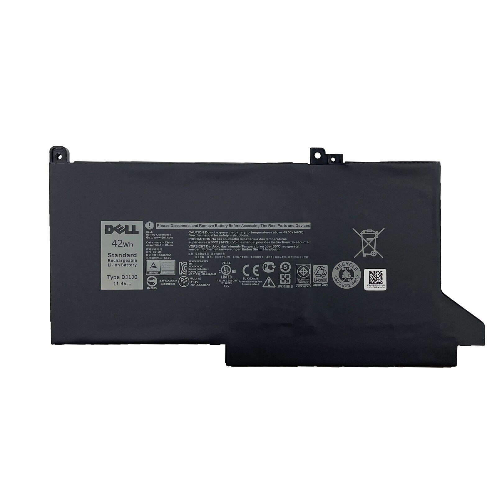 Genuine OEM 42Wh DJ1J0 Battery For Dell Latitude 7280 7290 7380 7390 7480 7490